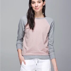 Lululemon Crew Love Pullover Stretch French Terry Heather Berry/Grey 8
